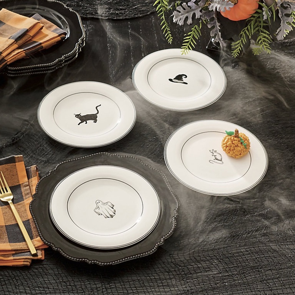 Grandinroad Halloween Icon Plates - Set of 4